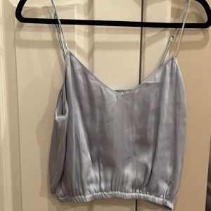 Never worn light blue semi cropped silky tank
